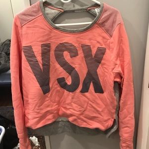 Victoria Secret Sport Pink/Gray Mesh Sweatshirt